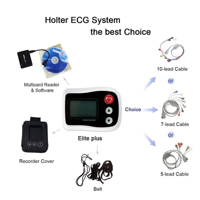 la Manche la Manche/3 du moniteur 12 de 0.05-60HZ Holter ECG se relient aux enregistreurs blancs